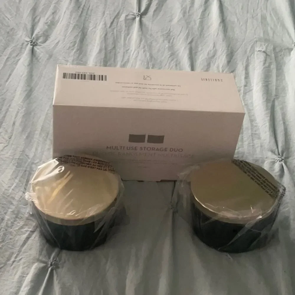 NEW *Z Gallerie* Multi-Use Ceramic Storage Duo - Black and Silver Canister Set